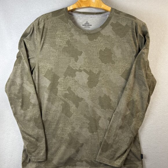 Prana Top Women’s Size XL Camo Printed Long Sleeve Pullover Tee Shirt Athleisure - Picture 2 of 9
